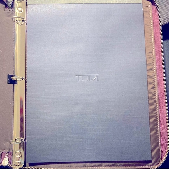 NWOT RARE Tumi Locking Portfolio Saffiano Leather With Handles In Burgundy - Picture 6 of 16